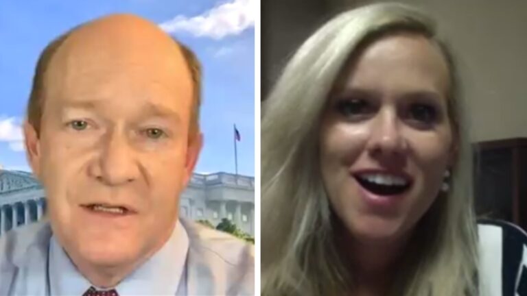 U.S. Sen. Chris Coons and challenger Lauren Witzke