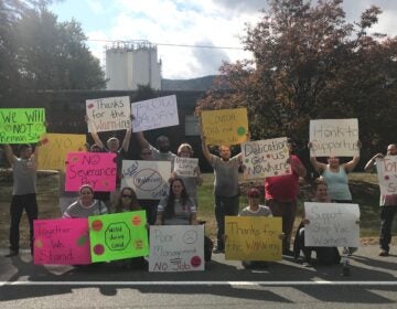 A protest outside of the Shop-Vac Corp. headquarters in Williamsport, Pa., on Monday, September 28. It was organized through the ‘Shop Vac Together We Are Strong’ Facebook page.” (Provided by Candice Gair)