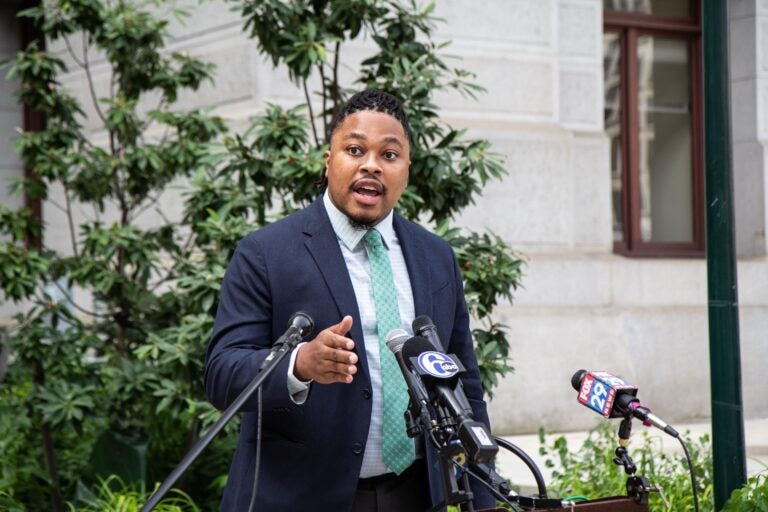 In this file photo, Pa. State Representative Malcolm Kenyatta urges voters to wake-up to voter suppression tactics before the 2020 election. (Kimberly Paynter/WHYY)