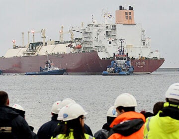 A tanker carrying liquefied natural gas