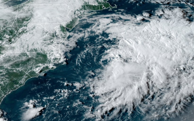 Tropical Storm Omar as seen from the NOAA GOES-East satellite late Tuesday afternoon. (Screenshot)