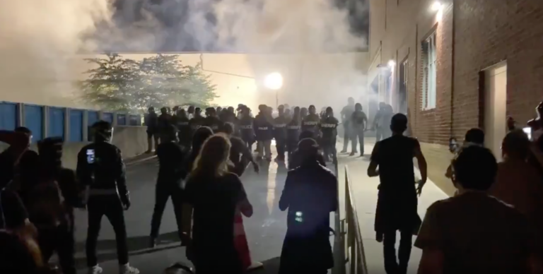 Lancaster police deployed tear gas on a crowd of people protesting early Monday after an officer shot and killed a man while responding to a domestic disturbance call.