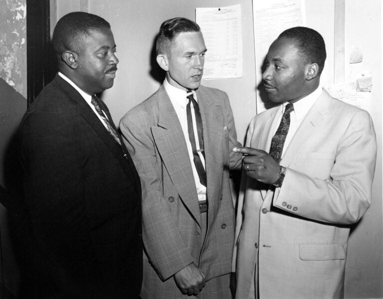 Rev. Robert S. Graetz, center, Rev. Dr. Martin Luther King Jr. and Rev. Ralph D. Abernathy