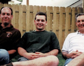 Left to right: Albert Petrocelli Jr., Mark Petrocelli and Albert Petrocelli Sr., on Father's Day in 1989, at Mark's home in New York. (Courtesy of the Petrocelli family)