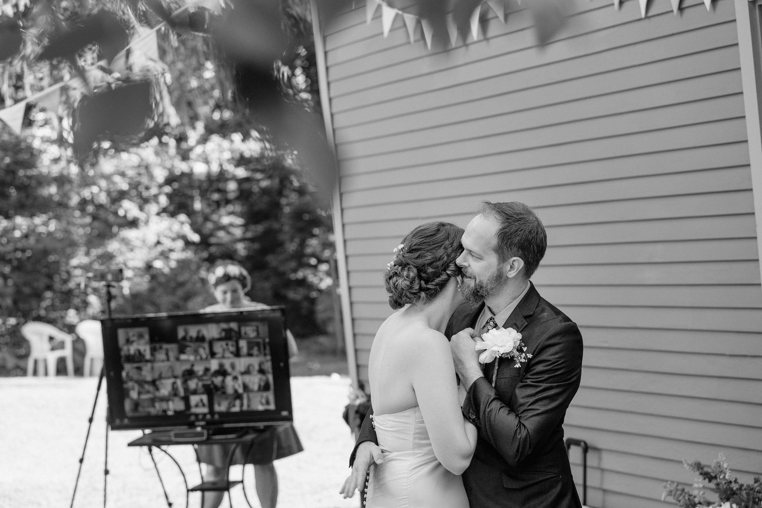 Theatre Horizon artistic director Nell Bang-Jensen dances at her wedding with her husband Justin Rose