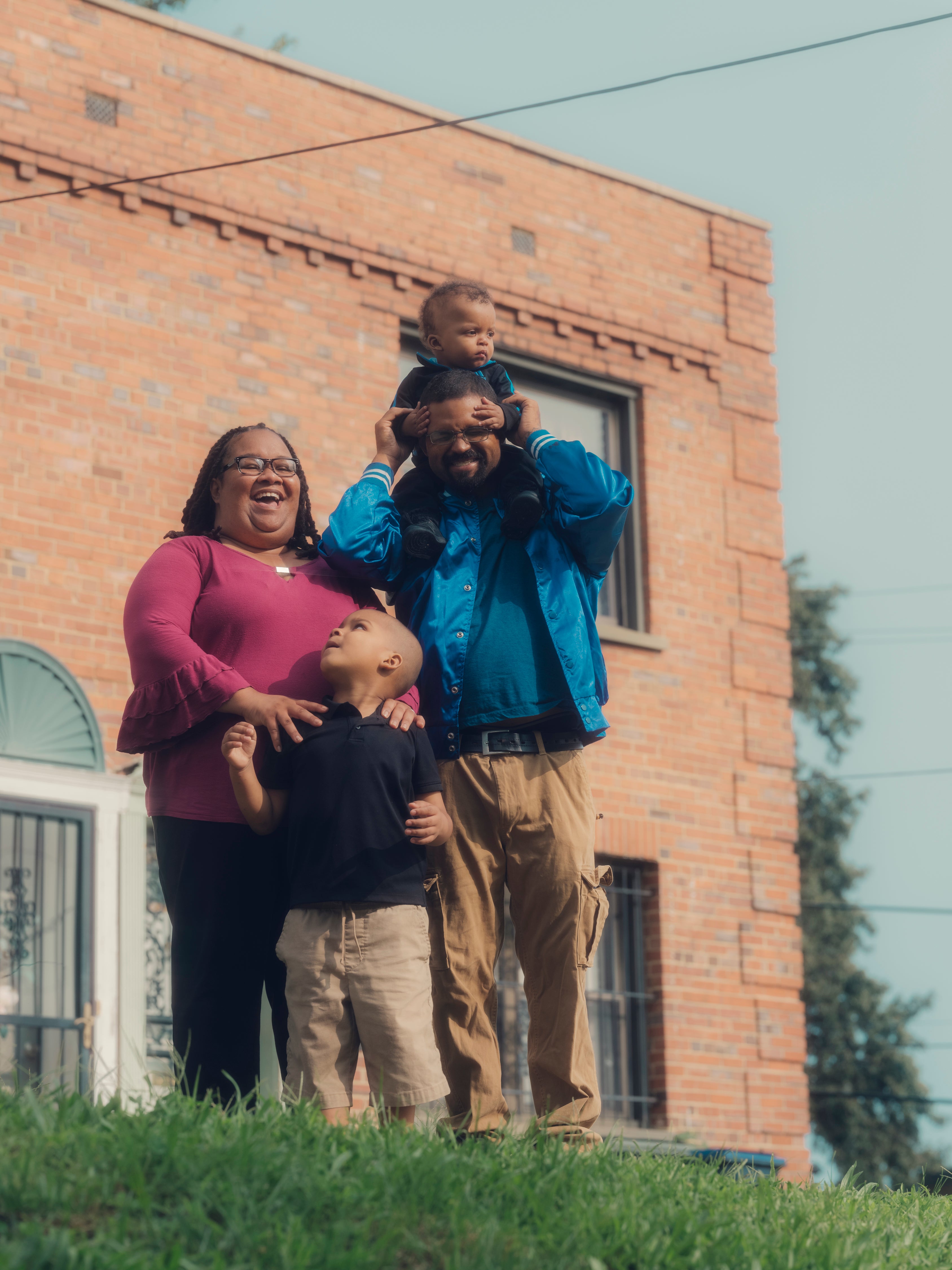 Stamper with her husband, Pete, and two sons