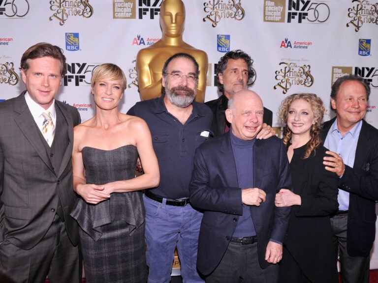 Cary Elwes, Robin Wright, Mandy Patinkin, Chris Sarandon, Wallace Shawn, Carol Kane and Billy Crystal attend the 25th anniversary screening and cast reunion of The Princess Bride in 2012. Several cast members are reuniting for a virtual fundraiser on Sept. 13 to support Wisconsin Democrats. (Stephen Lovekin/Getty Images)