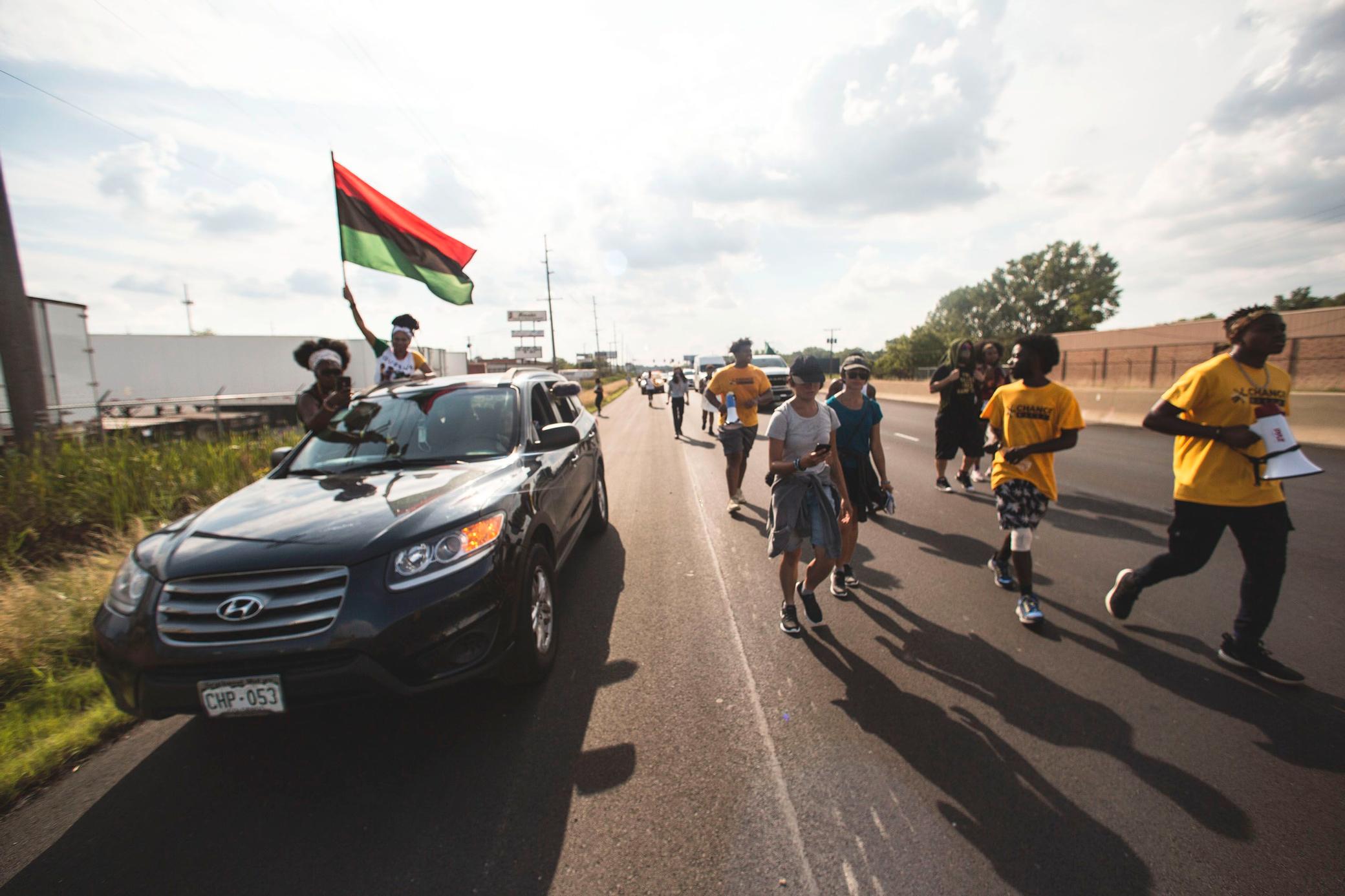 Civil rights marchers on a journey from Milwaukee to Washington, D.C.