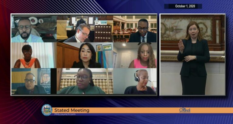 Philadelphia City Council convenes on Thursday via video chat. (Screenshot)