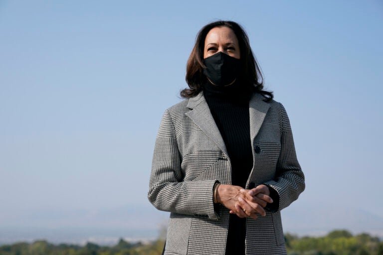 Democratic vice presidential candidate, Sen. Kamala Harris, D-Calif., speaks in Salt Lake City on Oct. 3, 2020. (AP Photo/Patrick Semansky)