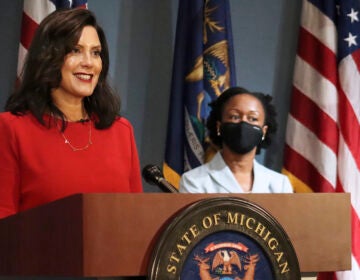 Gov. Whitmer addresses the state during a speech in Lansing