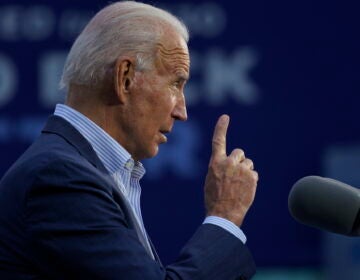 Democratic presidential candidate former Vice President Joe Biden speaks at the Plumbers Local Union No. 27 training center,