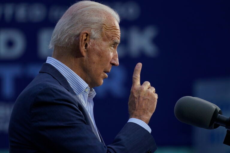 Democratic presidential candidate former Vice President Joe Biden speaks at the Plumbers Local Union No. 27 training center,