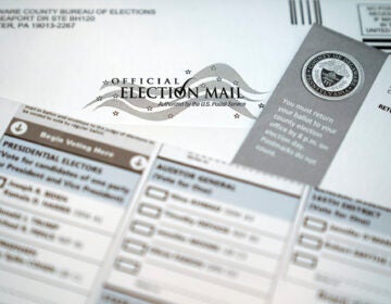 A mail-in official ballot for the 2020 General Election in the United States is shown