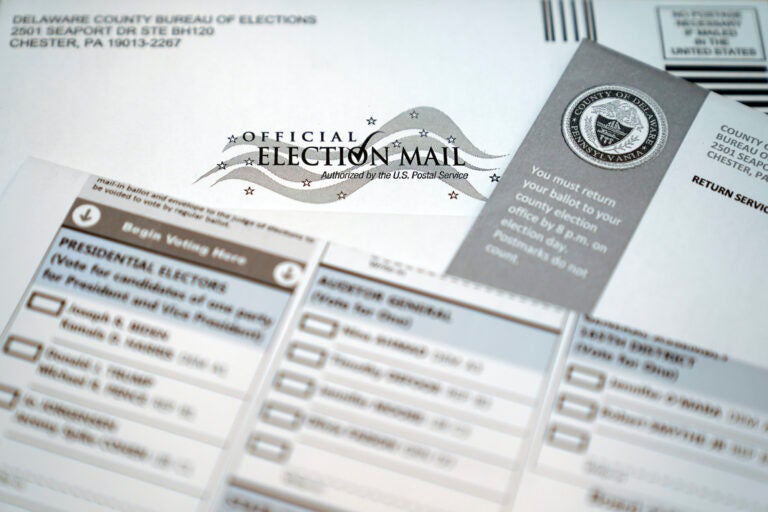 A mail-in official ballot for the 2020 General Election in the United States is shown