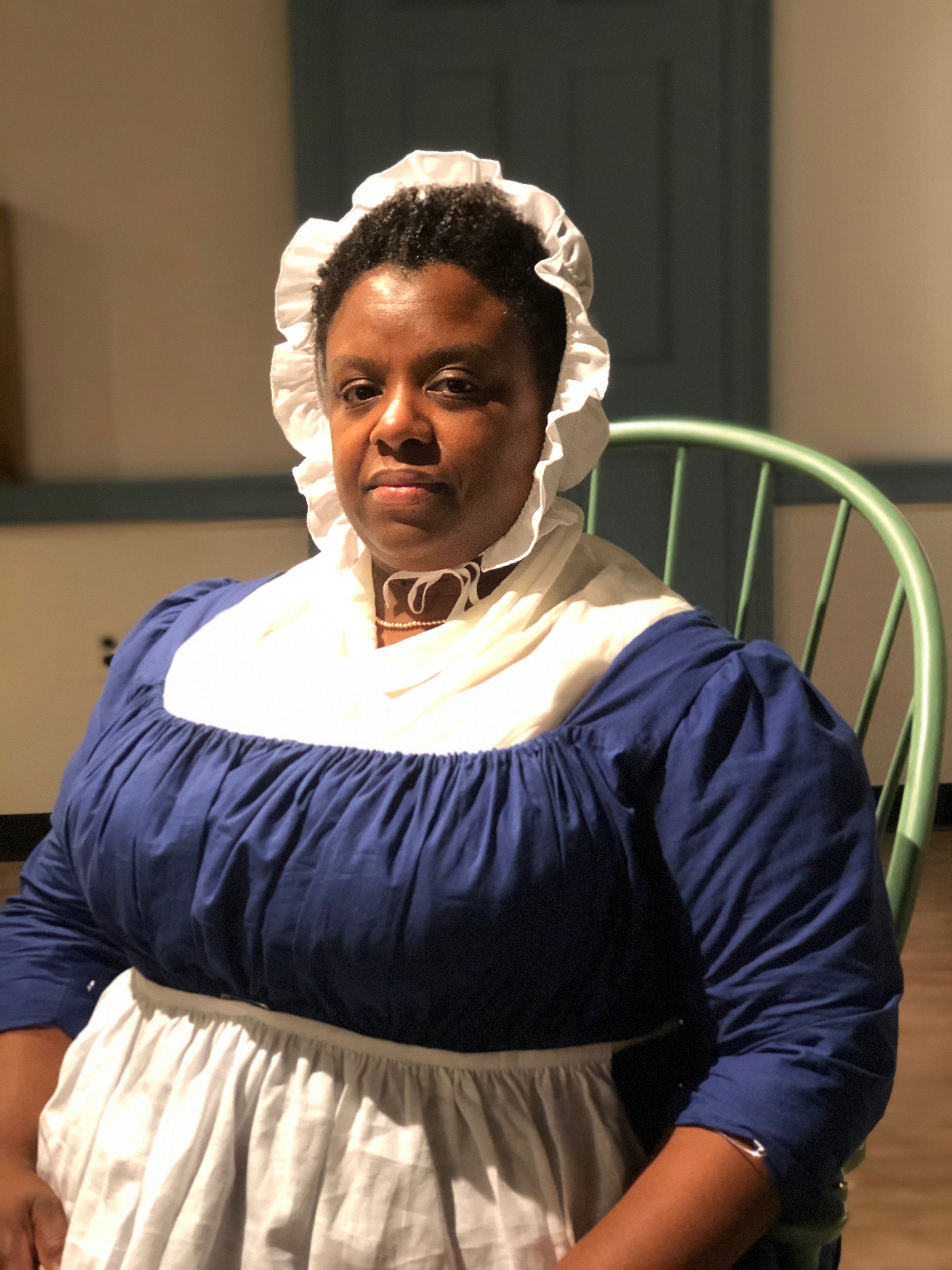 A performer dramatizes the experience of Elizabeth “Mumbet” Freeman