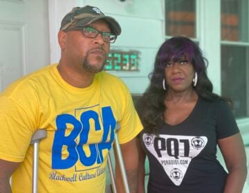 Tommy and Saj Blackwell at their West Philadelphia home. (Chris Norris/WHYY)