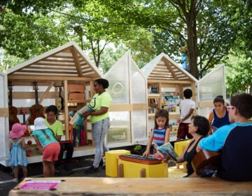 An outdoor reading and music room