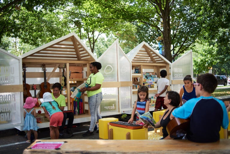 An outdoor reading and music room