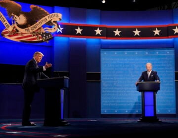 President Trump and Democratic presidential nominee Joe Biden square off during the first presidential debate on Tuesday. (Julio Cortez/AP Photo)