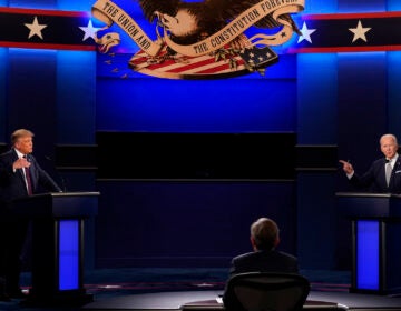 Former VP Joe Biden (right) got some attention for using an Arabic phrase that means 'God willing' during his Sept. 29 debate with President Donald Trump. (Patrick Semansky/AP Photo)