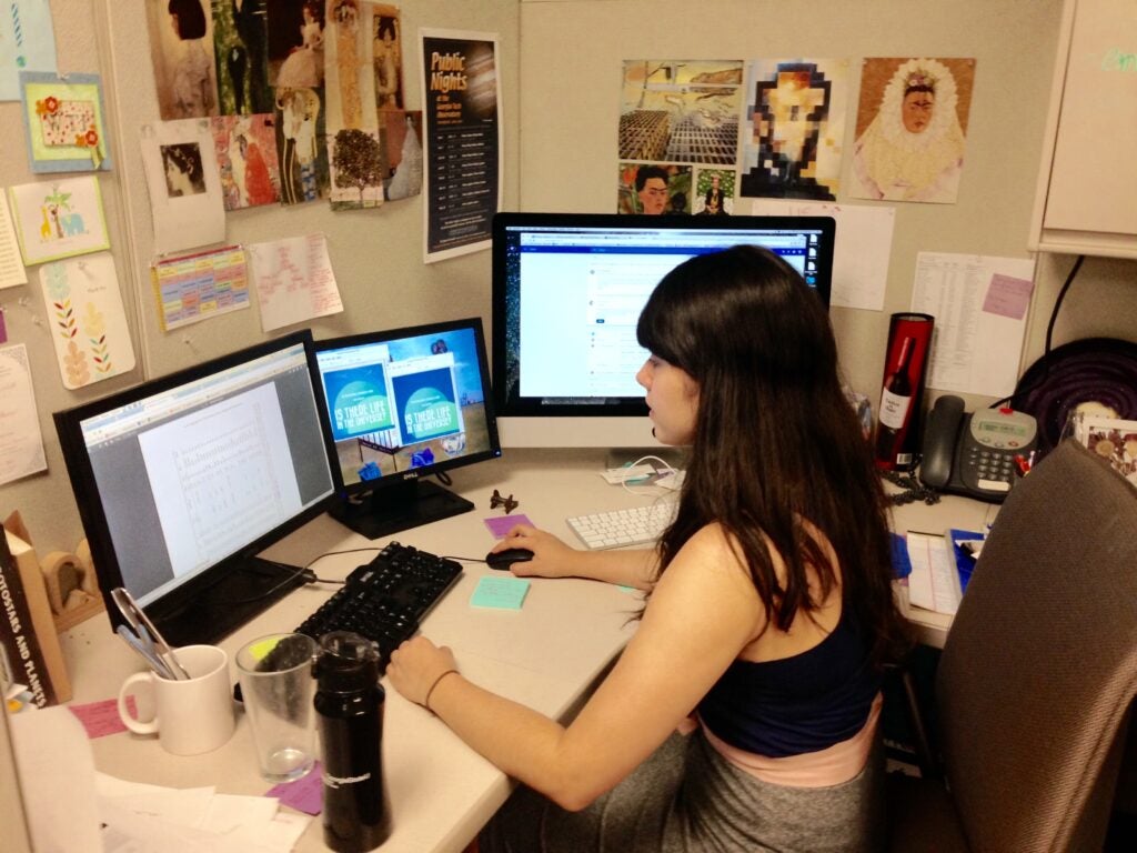 Nicole Cabrera Salazar at work at Georgia State University, where she got her PhD in astronomy. (Courtesy of Nicole Cabrera Salazar)