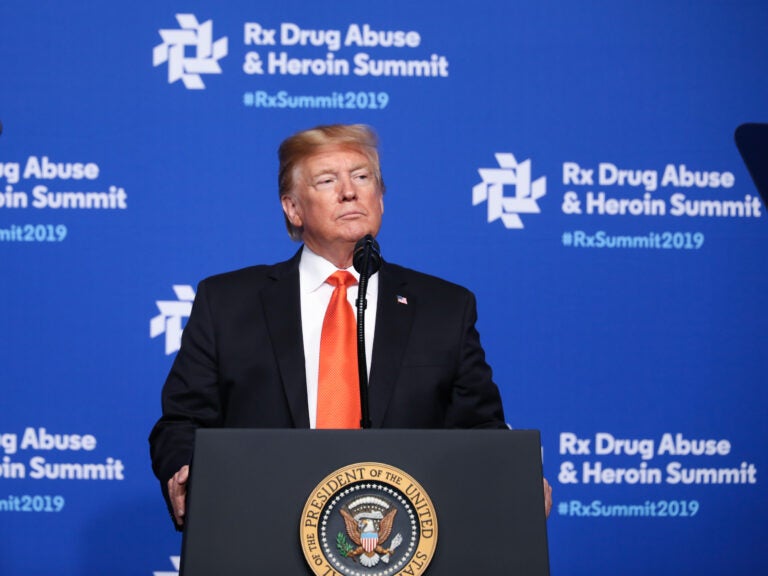 President Donald Trump speaks at the Rx Drug Abuse & Heroin Summit