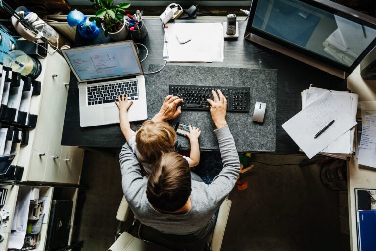 Last month, women left jobs at four times the rate that men did. A new school year with children staying home instead of returning to classrooms in person led many women to drop out of the workforce. (Tom Werner/DigitalVision/Getty Images)