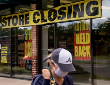 A store displays a sign before closing down permanently following the impact of the coronavirus pandemic, on Aug. 4, 2020 in Arlington, Va. The Small Business Administration's inspector general office said billions of dollars in relief loans may have been handed out to fraudsters or ineligible applicants. (Olivier Douliery/AFP via Getty Images)