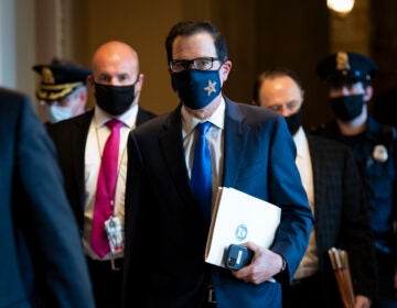 Treasury Secretary Steven Mnuchin departs from the office of Senate Majority Leader Mitch McConnell, R-Ky., at the Capitol in Washington on Wednesday, Sept. 30, 2020. (Photo by Caroline Brehman/CQ-Roll Call, Inc via Getty Images)