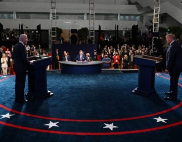 President Donald Trump and former Vice President Joe Biden participate in the first presidential debate