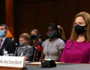 Judge Amy Coney Barrett, President Donald Trumps Supreme Court nominee, during the first day of her Senate confirmation hearing