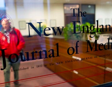 The entrance to the editorial offices of the New England Journal of Medicine in Boston