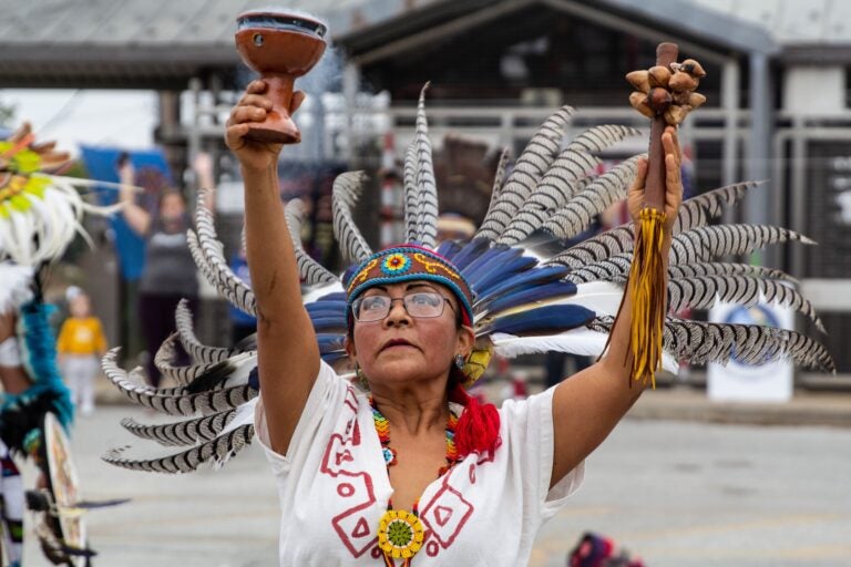 Carmen Guerrero dances with Kapulli Kamaxtle Xiuhcoatl