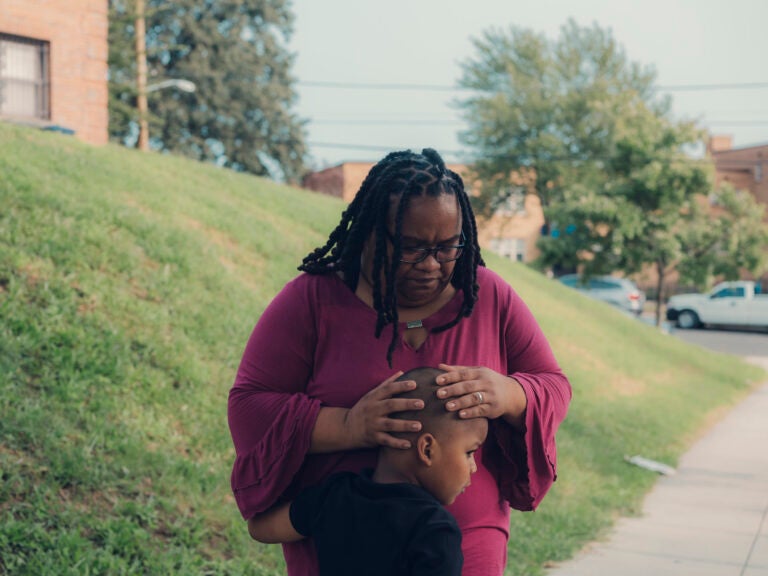 Patricia Stamper, with her 5-year-old son