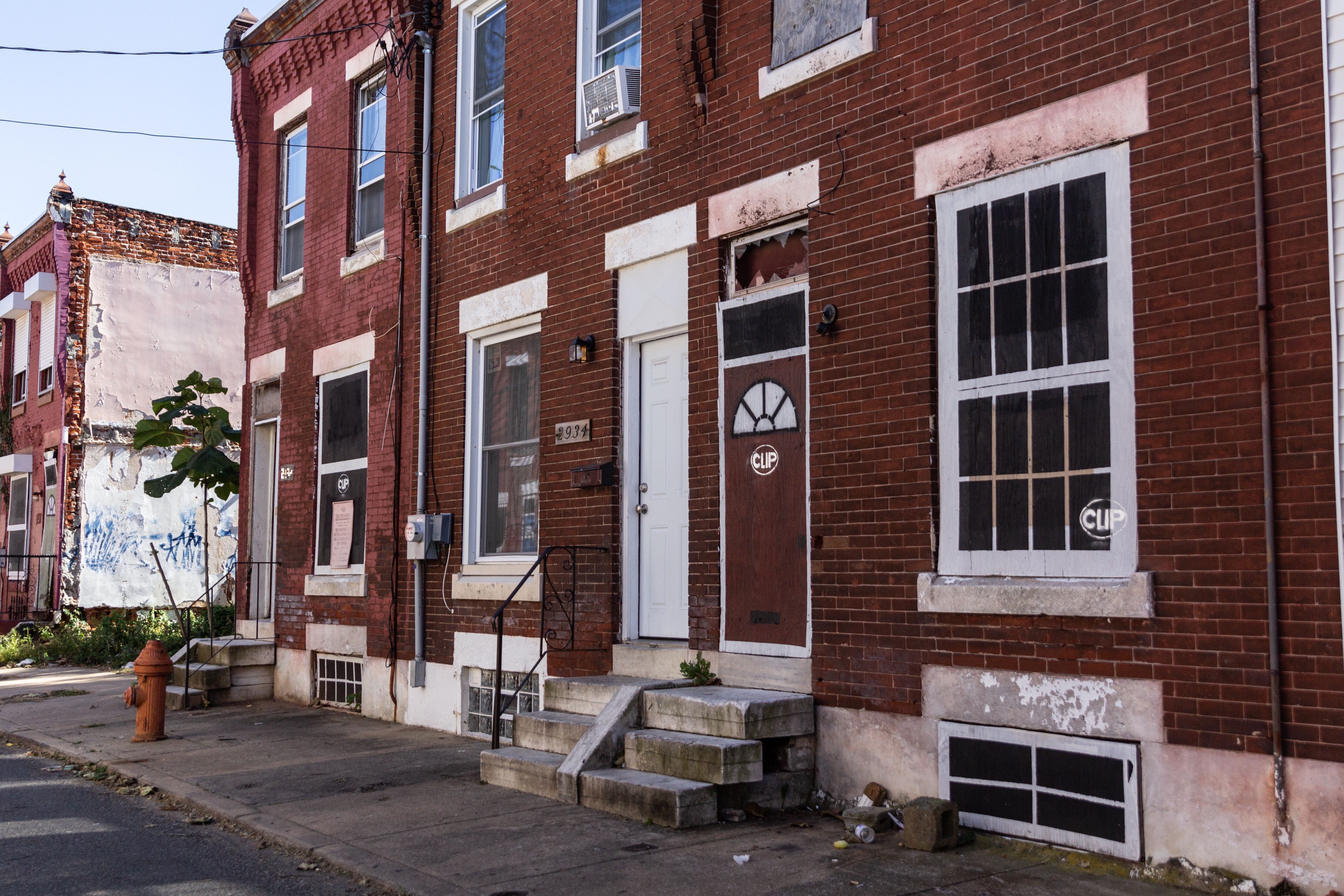 Abandoned homes owned by the PHA on the 2900 block of Westmont Street