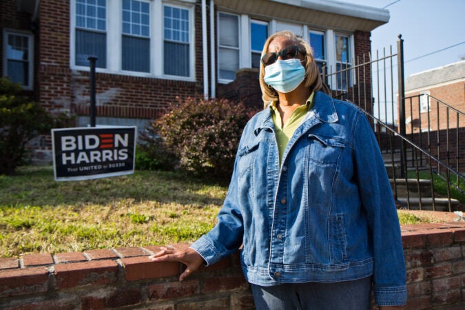 Val Dejesus, 72,  at her home in Philadelphia. She voted by mail for Democratic candidate and former Vice President, Joe Biden. (Kimberly Paynter/WHYY)