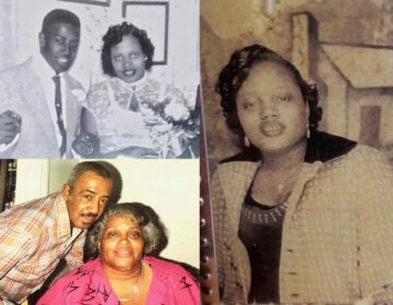 Ida (right, at 18 years old) was born in Martinsville, Va., and moved to Philadelphia when she was 3 years old. She married Johnny Robinson in November of 1956 (top left) and they raised six children. Johnny (pictured bottom left in 1989) died in 1997. (Courtesy of Diamond Franklin)