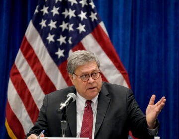 In this Oct. 15, 2020, file photo U.S. Attorney General William Barr speaks during a roundtable discussion on Operation Legend in St. Louis. (AP Photo/Jeff Roberson)