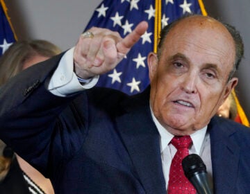 Rudy Giuliani speaks during a news conference