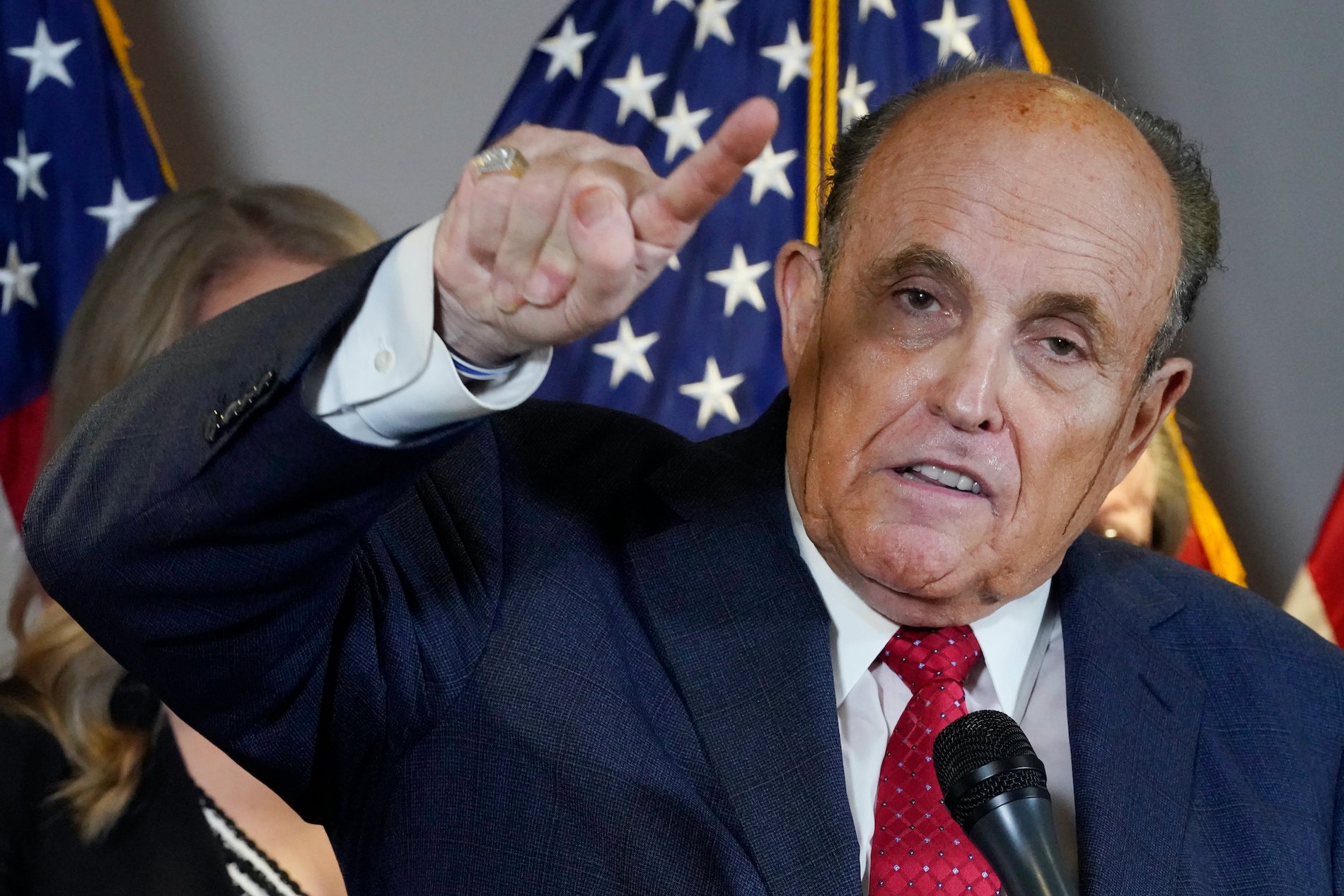 Rudy Giuliani speaks during a news conference