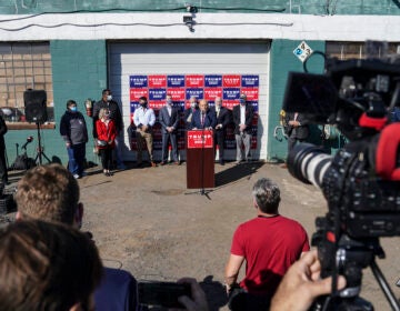 Former New York mayor Rudy Giuliani, a lawyer for President Donald Trump, speaks during a news conference at Four Seasons Total Landscaping on legal challenges to vote counting in Pennsylvania.