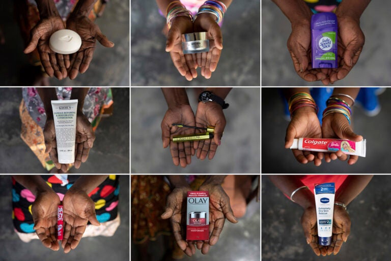 The hands of five generations of women from a family that has worked on the same palm oil plantation since the early 1900s hold products made by iconic Western companies that source palm oil from Indonesia and Malaysia.