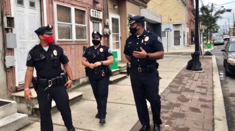 Camden police officers Juan Torres, Sophia Grandinetti, and Lieutenant Gabriel Rodriguez. (Chantale Belefanti)