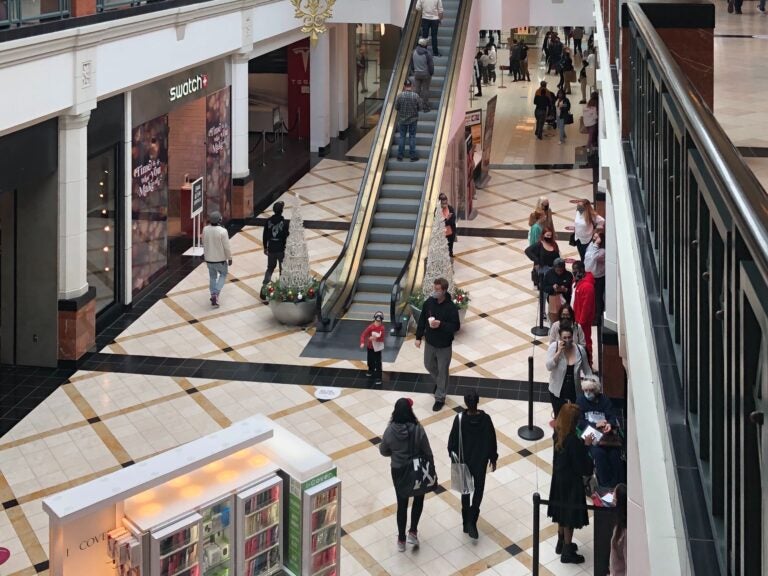 The morning Black Friday shopping crowd at King of Prussia Mall was much sparser than in past years. (Courtesy of Kenneth Cooper Sr.) 