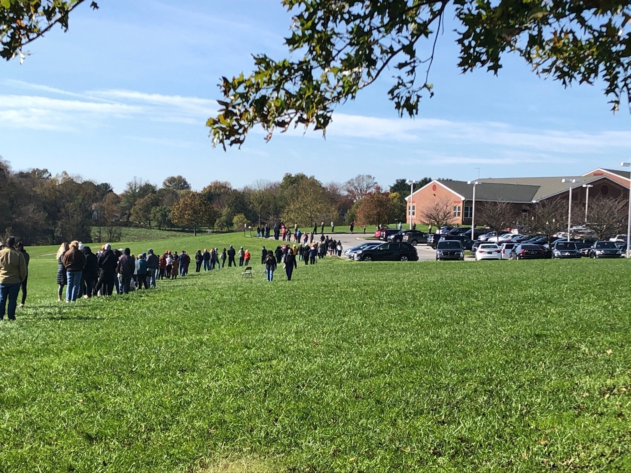 The line of voters kept growing all morning at North Star Elementary School in Hockessin