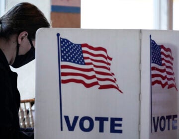 A voter casts a ballot on Election Day