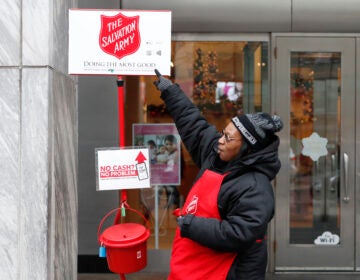 The Salvation Army's red-kettle campaign is expecting fewer donations and volunteers this year as a result of the coronavirus pandemic. (Charles Rex Arbogast/AP Photo)