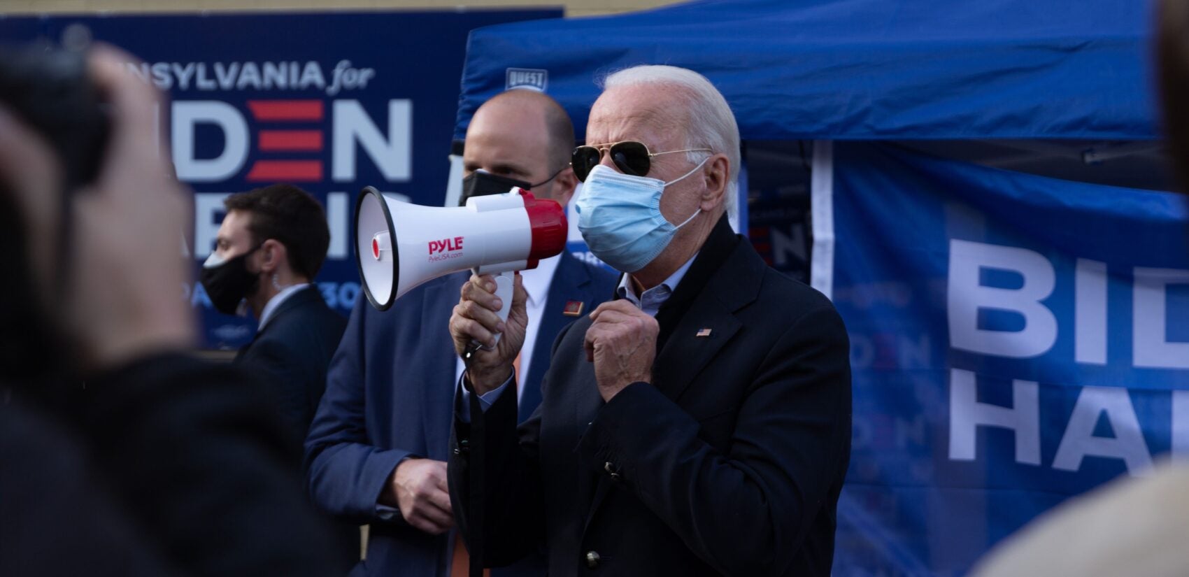 Joe Biden makes a campaign stop in Northwest Philadelphia on Election Day.