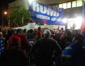 Supporters of President Trump gather to protest the election results at the Maricopa County Elections Department office on November 4, 2020 in Phoenix, Arizona.